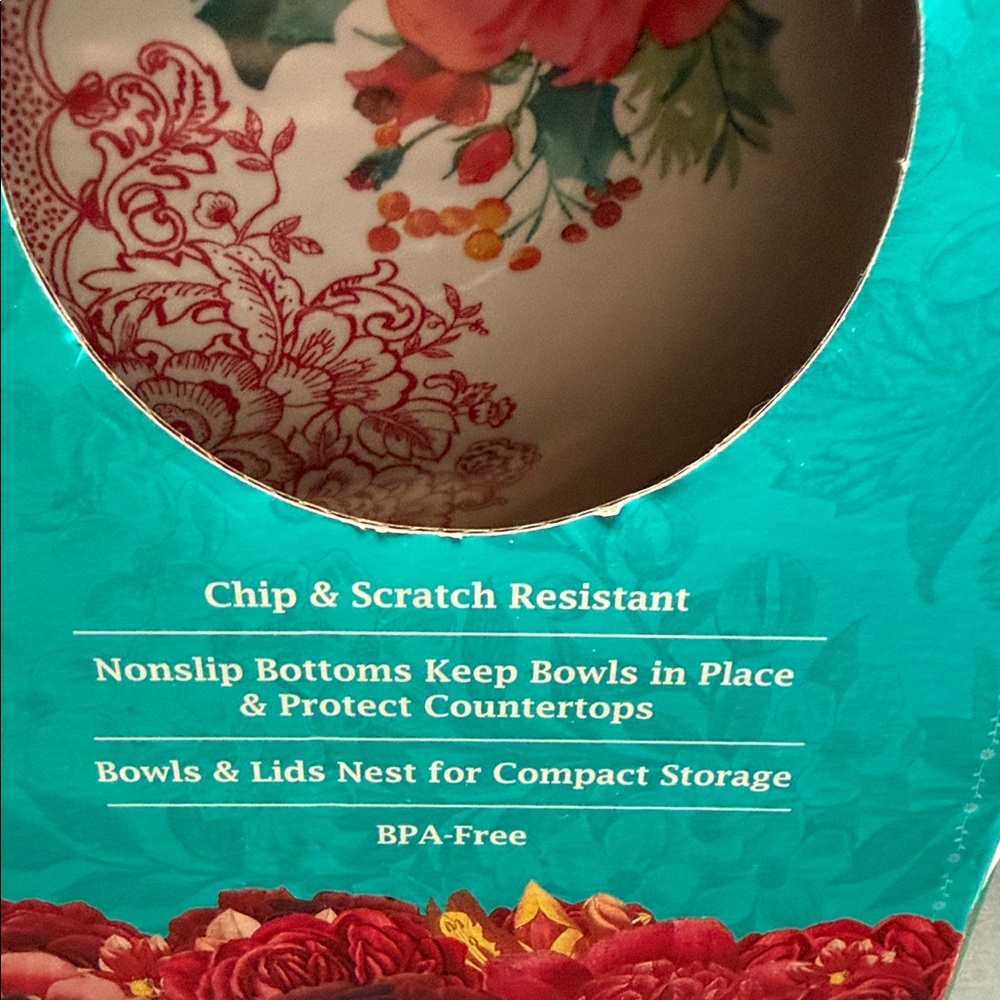 The Pioneer Woman Floral Melamine Bowl Set with Lids - Picture 3 of 6